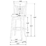 LAMBERT WOOD PUB HEIGHT SWIVEL BAR CHAIR DARK CHERRY - Image 12