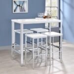 NATIVIDAD 5-PIECE PUB HEIGHT BAR TABLE SET WHITE HIGH GLOSS