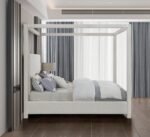 Emerson Linen Textured Fabric Upholstered Bed - Image 5