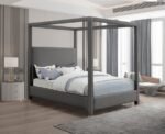 Emerson Linen Textured Fabric Upholstered Bed - Image 2
