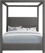 Emerson Linen Textured Fabric Upholstered Bed - Image 3