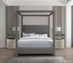 Emerson Linen Textured Fabric Upholstered Bed - Image 4