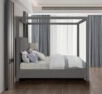 Emerson Linen Textured Fabric Upholstered Bed - Image 5