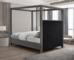 Emerson Linen Textured Fabric Upholstered Bed - Image 6
