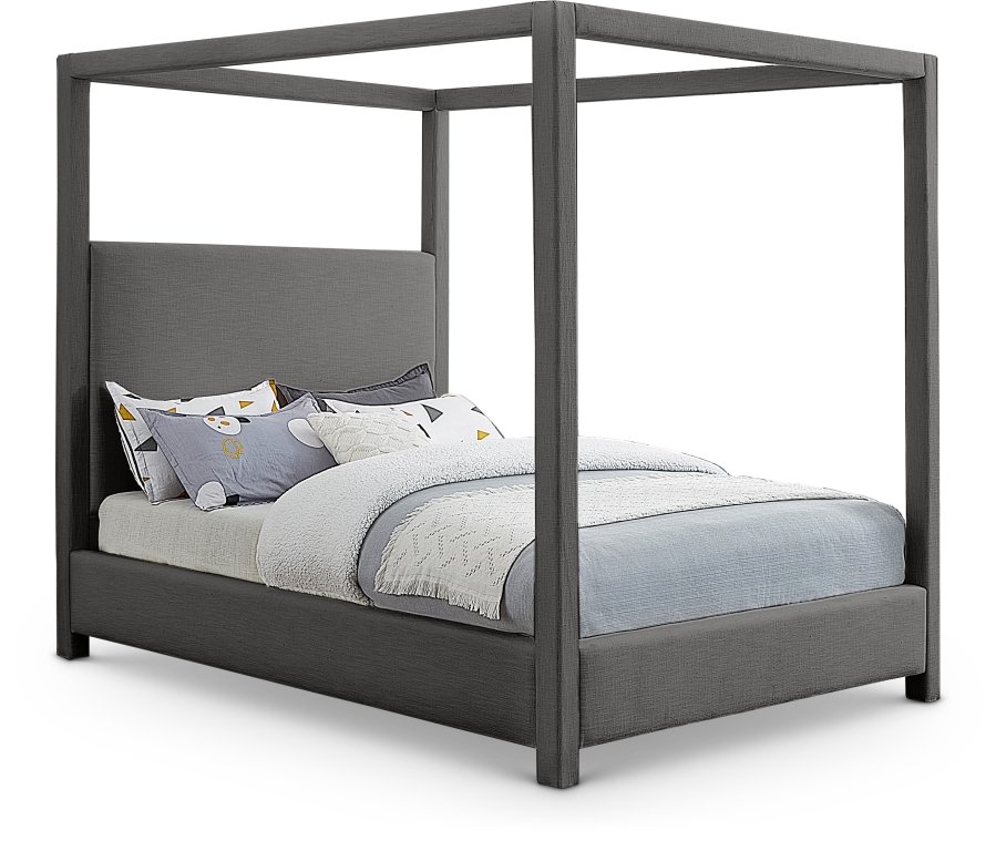 18256.jpg Emerson Linen Textured Fabric Upholstered Bed - Image 1