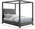 Emerson Linen Textured Fabric Upholstered Bed - Image 8