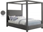 Emerson Linen Textured Fabric Upholstered Bed - Image 9