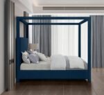 Emerson Linen Textured Fabric Upholstered Bed - Image 5
