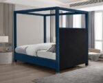 Emerson Linen Textured Fabric Upholstered Bed - Image 6