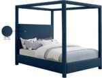 Emerson Linen Textured Fabric Upholstered Bed - Image 9