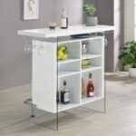 ACOSTA FREESTANDING HOME BAR WINE CABINET WHITE HIGH GLOSS - Image 3