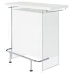 ACOSTA FREESTANDING HOME BAR WINE CABINET WHITE HIGH GLOSS - Image 5