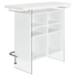 ACOSTA FREESTANDING HOME BAR WINE CABINET WHITE HIGH GLOSS - Image 7