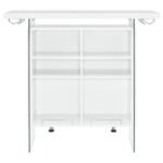 ACOSTA FREESTANDING HOME BAR WINE CABINET WHITE HIGH GLOSS - Image 8