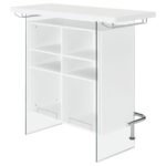 ACOSTA FREESTANDING HOME BAR WINE CABINET WHITE HIGH GLOSS - Image 9