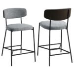 ELISON COUNTER HEIGHT BAR STOOL GREY (SET OF 2)
