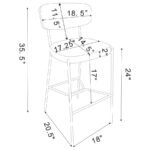 ELISON COUNTER HEIGHT BAR STOOL GREY (SET OF 2) - Image 13