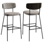ELISON PUB HEIGHT BAR STOOL LIGHT BROWN (SET OF 2)