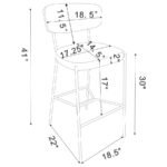 ELISON PUB HEIGHT BAR STOOL LIGHT BROWN (SET OF 2) - Image 13