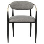 ALEXIS FABRIC UPHOLSTERED DINING ARM CHAIR GREY (SET OF 2) - Image 4