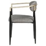 ALEXIS FABRIC UPHOLSTERED DINING ARM CHAIR GREY (SET OF 2) - Image 6