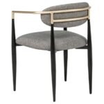ALEXIS FABRIC UPHOLSTERED DINING ARM CHAIR GREY (SET OF 2) - Image 7