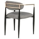 ALEXIS FABRIC UPHOLSTERED DINING ARM CHAIR GREY (SET OF 2) - Image 8