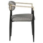 ALEXIS FABRIC UPHOLSTERED DINING ARM CHAIR GREY (SET OF 2) - Image 9