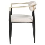 ALEXIS FABRIC UPHOLSTERED DINING ARM CHAIR BEIGE (SET OF 2) - Image 6