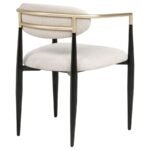 ALEXIS FABRIC UPHOLSTERED DINING ARM CHAIR BEIGE (SET OF 2) - Image 7