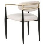 ALEXIS FABRIC UPHOLSTERED DINING ARM CHAIR BEIGE (SET OF 2) - Image 8