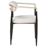ALEXIS FABRIC UPHOLSTERED DINING ARM CHAIR BEIGE (SET OF 2) - Image 9