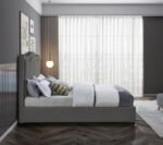 Felix Linen Textured Fabric Upholstered Bed - Image 5