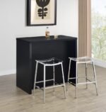 TOPANGA ENGINEERED WOOD FREESTANDING HOME BAR BLACK - Image 2