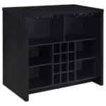 TOPANGA ENGINEERED WOOD FREESTANDING HOME BAR BLACK