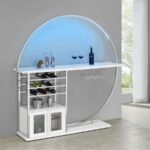 RISLEY 2-DOOR CIRCULAR LED WINE CABINET WHITE HIGH GLOSS - Image 3