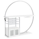 RISLEY 2-DOOR CIRCULAR LED WINE CABINET WHITE HIGH GLOSS