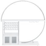RISLEY 2-DOOR CIRCULAR LED WINE CABINET WHITE HIGH GLOSS - Image 6