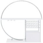 RISLEY 2-DOOR CIRCULAR LED WINE CABINET WHITE HIGH GLOSS - Image 9