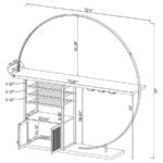 RISLEY 2-DOOR CIRCULAR LED WINE CABINET WHITE HIGH GLOSS - Image 12