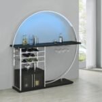 RISLEY 2-DOOR CIRCULAR LED WINE CABINET DARK CHARCOAL - Image 3
