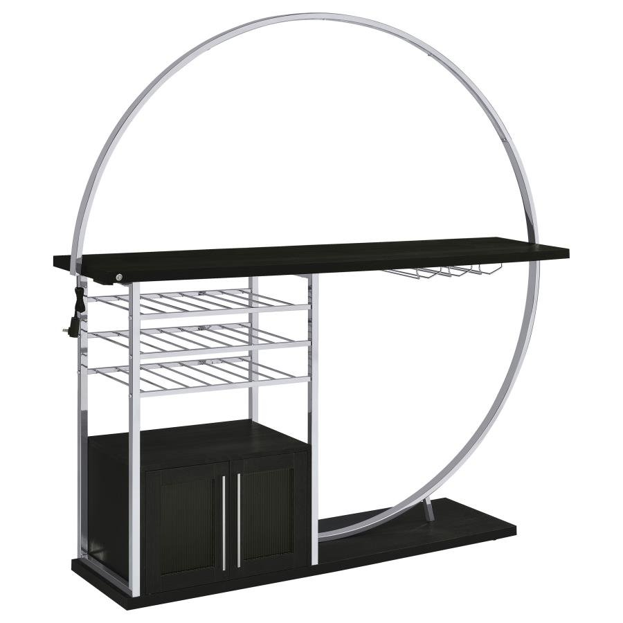 182799_03x900.jpg RISLEY 2-DOOR CIRCULAR LED WINE CABINET DARK CHARCOAL - Image 1