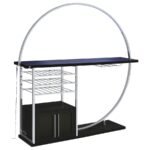RISLEY 2-DOOR CIRCULAR LED WINE CABINET DARK CHARCOAL - Image 4