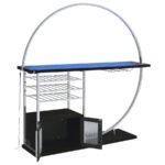 RISLEY 2-DOOR CIRCULAR LED WINE CABINET DARK CHARCOAL - Image 5