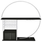 RISLEY 2-DOOR CIRCULAR LED WINE CABINET DARK CHARCOAL - Image 6