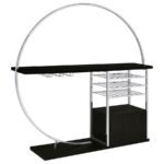 RISLEY 2-DOOR CIRCULAR LED WINE CABINET DARK CHARCOAL - Image 8