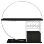 RISLEY 2-DOOR CIRCULAR LED WINE CABINET DARK CHARCOAL - Image 9