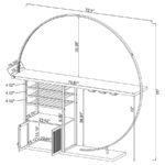 RISLEY 2-DOOR CIRCULAR LED WINE CABINET DARK CHARCOAL - Image 13