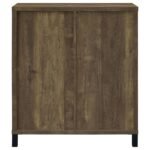 ARLINGTON SLIDING DOOR HOME BAR WINE CABINET RUSTIC OAK - Image 5