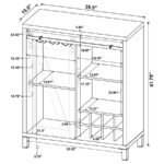 ARLINGTON SLIDING DOOR HOME BAR WINE CABINET RUSTIC OAK - Image 9